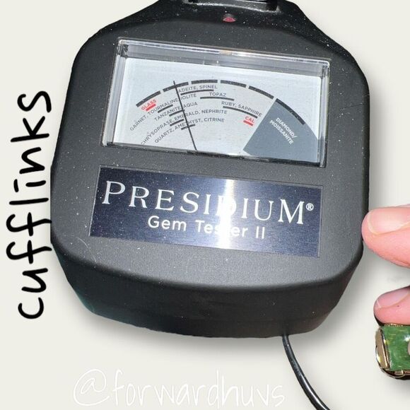 Vintage Stone Cufflinks with Goldtone Chain - Picture 10 of 12